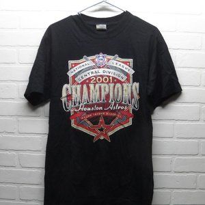 Medium Majestic Black  Tee - 2001 MBL Champions